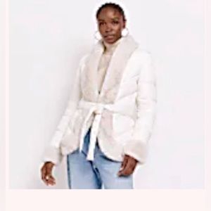 River island cream padded puffer jacket